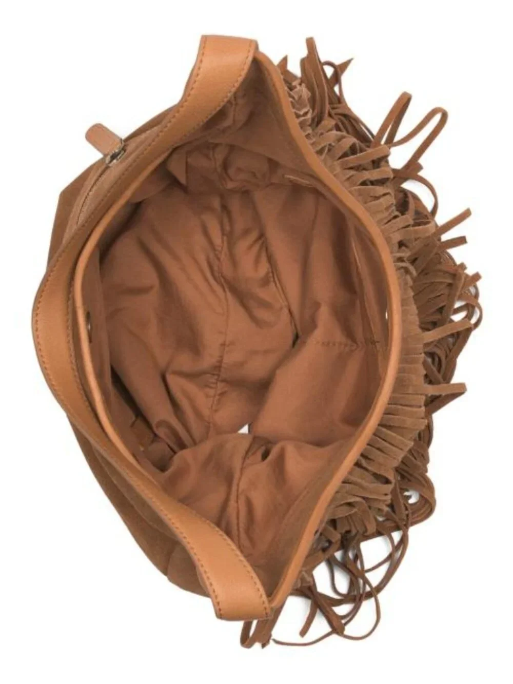 VILENCA Suede Allover Front Fringe Hobo